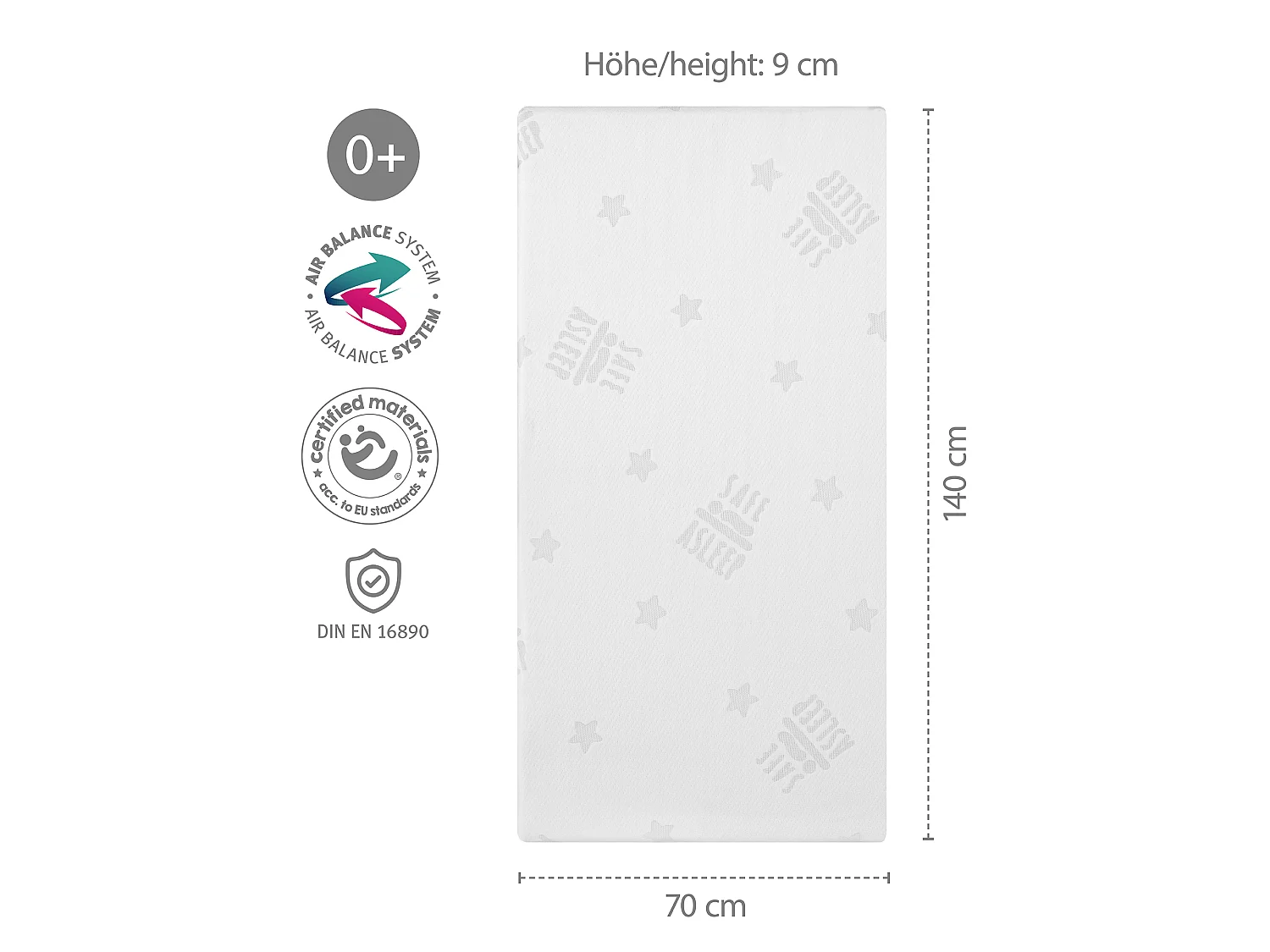 Babybettmatratze 70x140 cm EASY