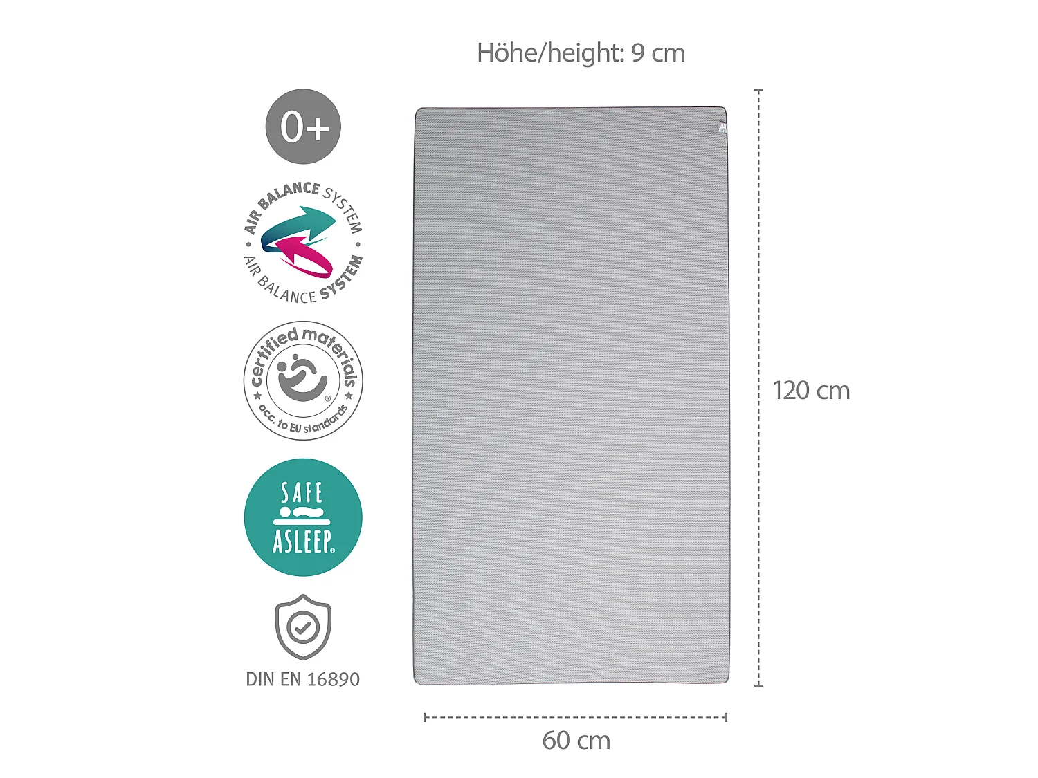 Babybettmatratze 60 x 120 cm PREMIUMMESH