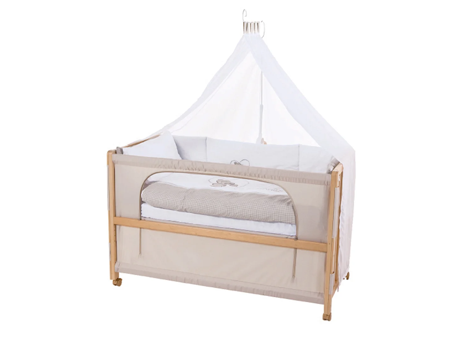 Lit Liebhabär Room 60 x 120 cm - Berceau de chambre, berceau de pépinière, lit pour enfant - Design Vichy-Karo