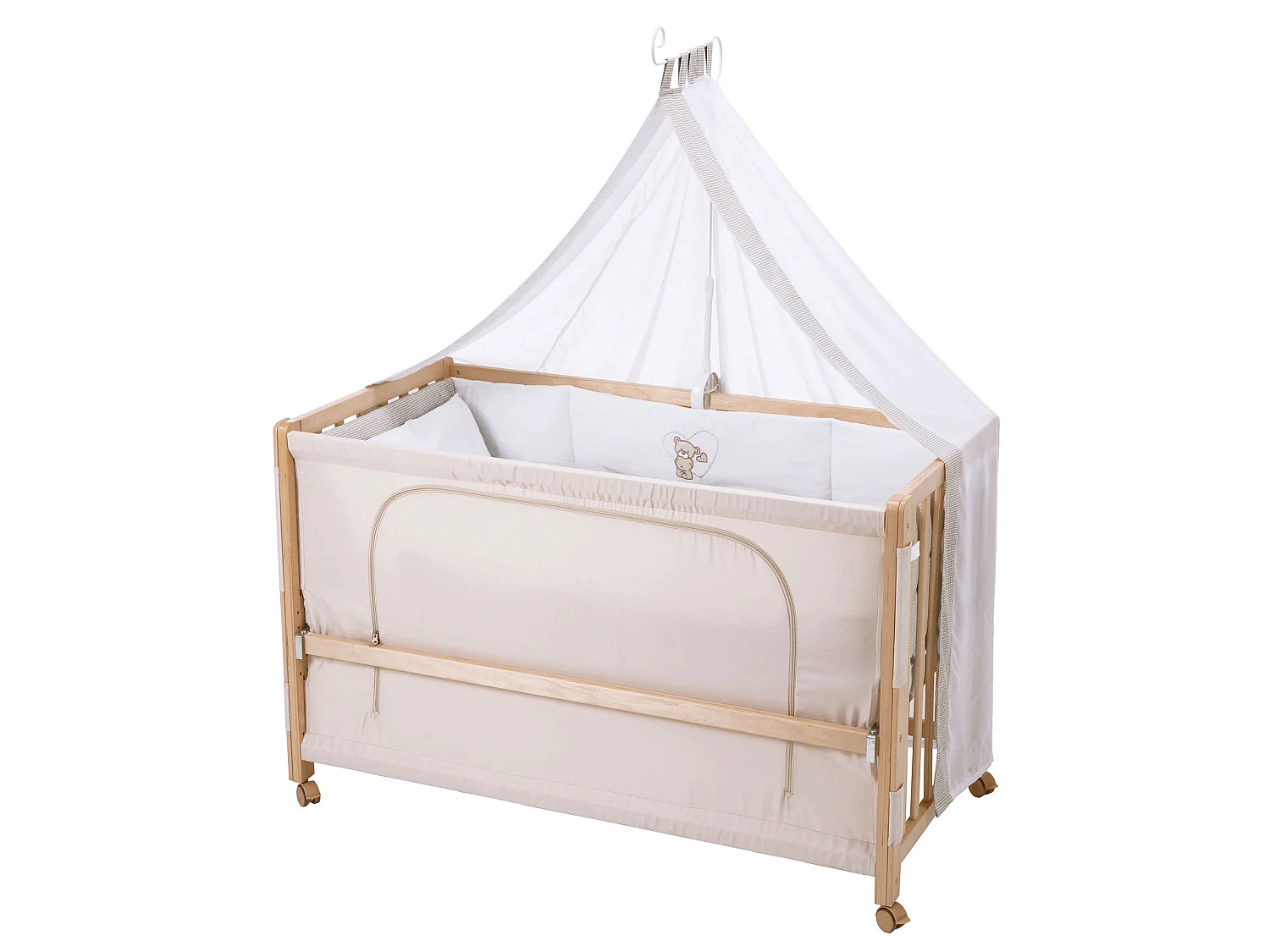 Lit Liebhabär Room 60 x 120 cm - Berceau de chambre, berceau de pépinière, lit pour enfant - Design Vichy-Karo