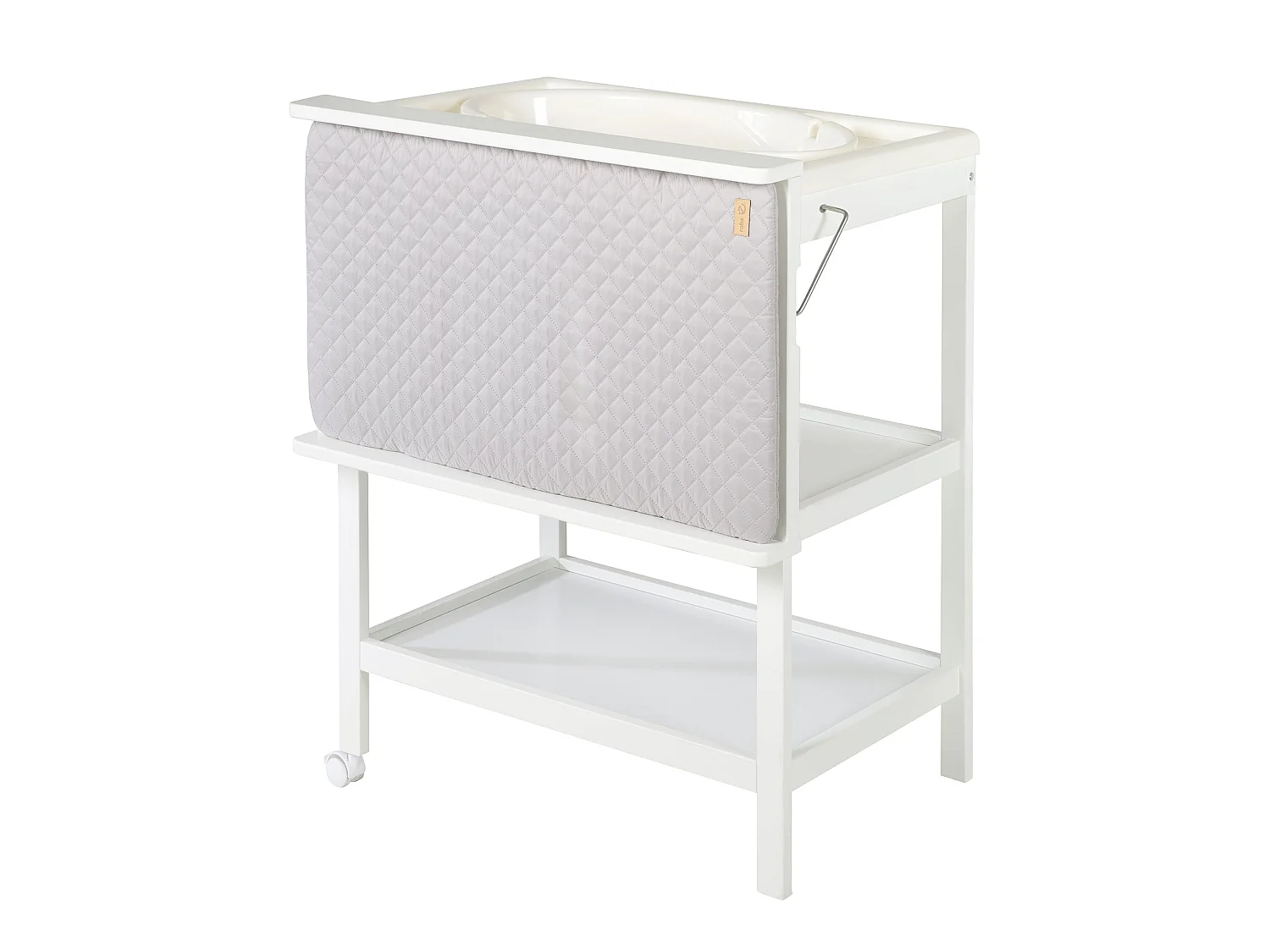 roba Baby Pool Bade-Wickel-Kombi Style, Diseño Giratorio, Blanco, 2 Estantes, Altura de Cambio de 94cm