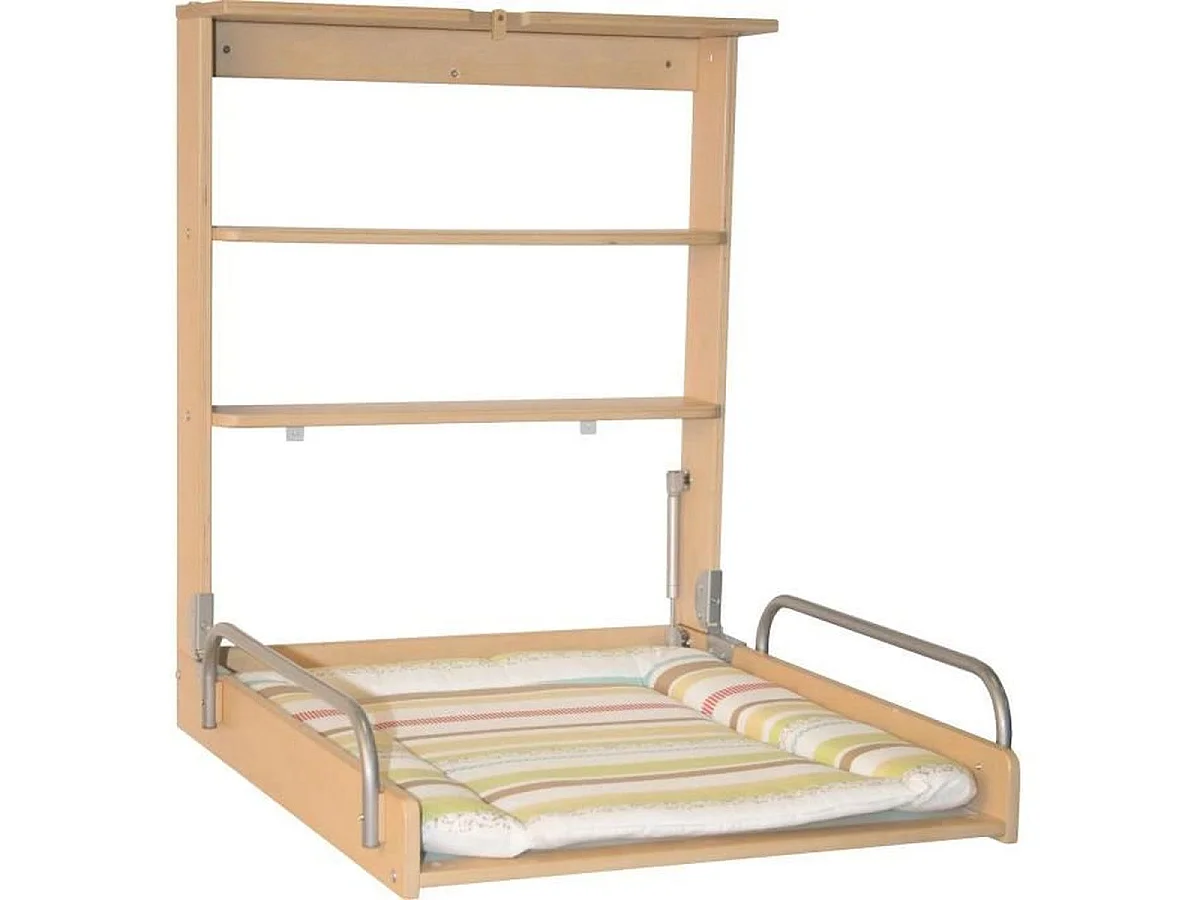 Table à langer murale rabattable ROBA Dschungelbaby avec matelas 59 x 72 cm