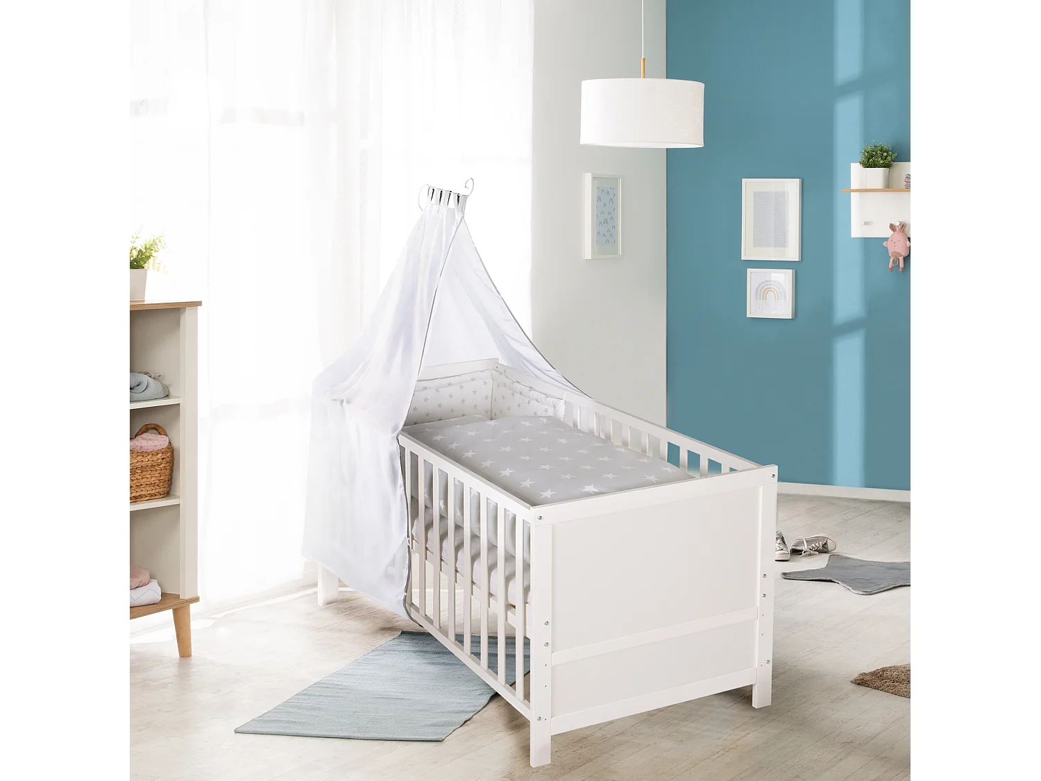 Gitterbett umbaubar 70x140 cm