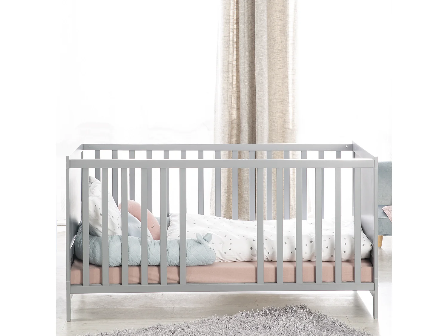 Cuna Convertible Roba para Bebé 70x140 cm con Altura Ajustable y Diseño de Marco