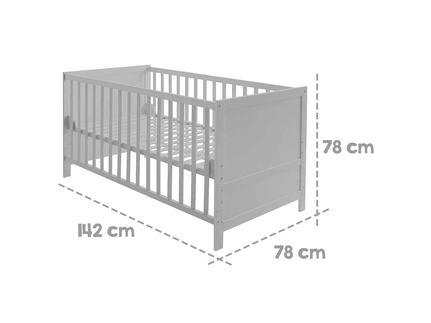Cuna Convertible Roba para Bebé 70x140 cm con Altura Ajustable y Diseño de Marco