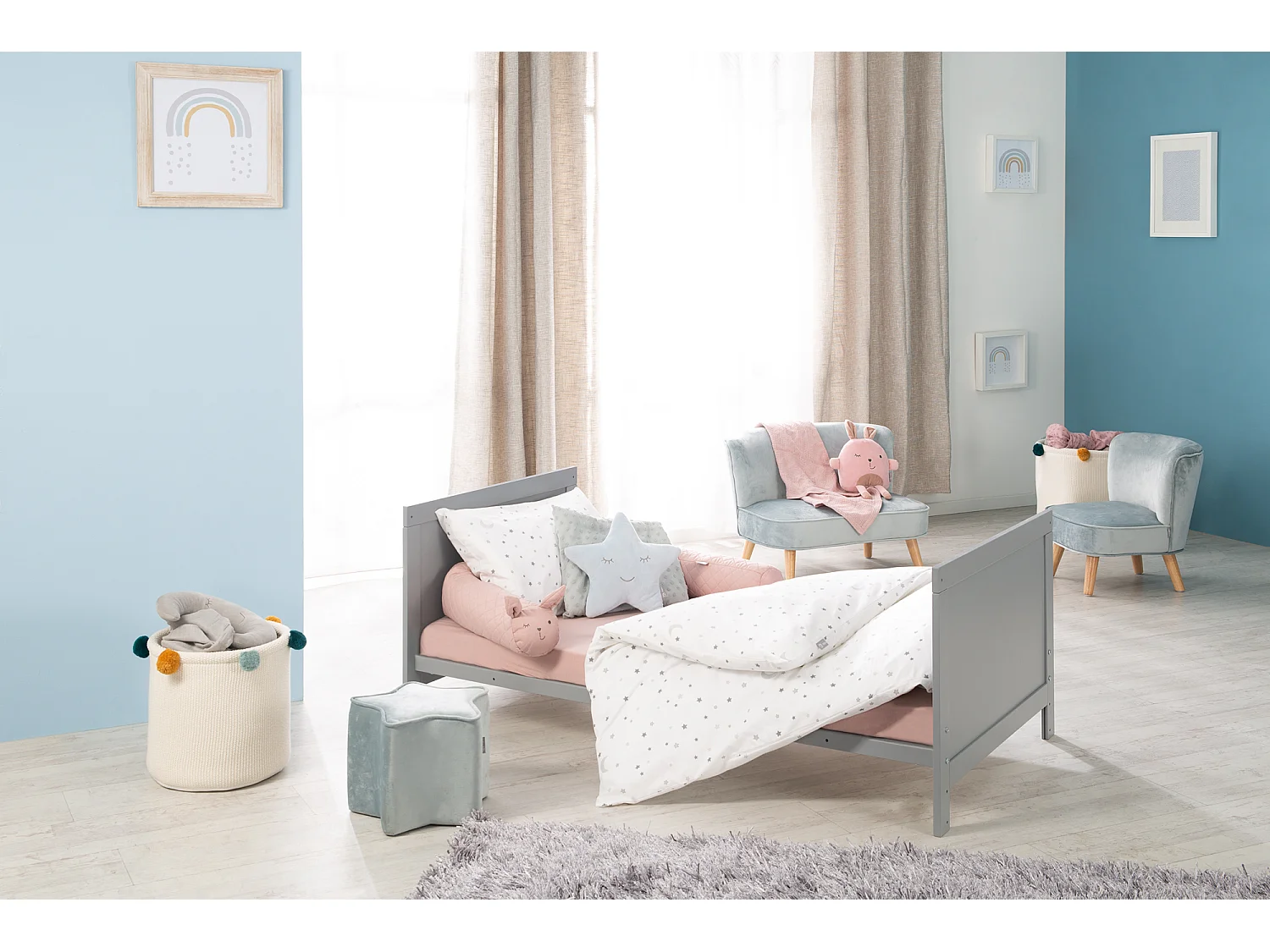 Cuna Convertible Roba para Bebé 70x140 cm con Altura Ajustable y Diseño de Marco