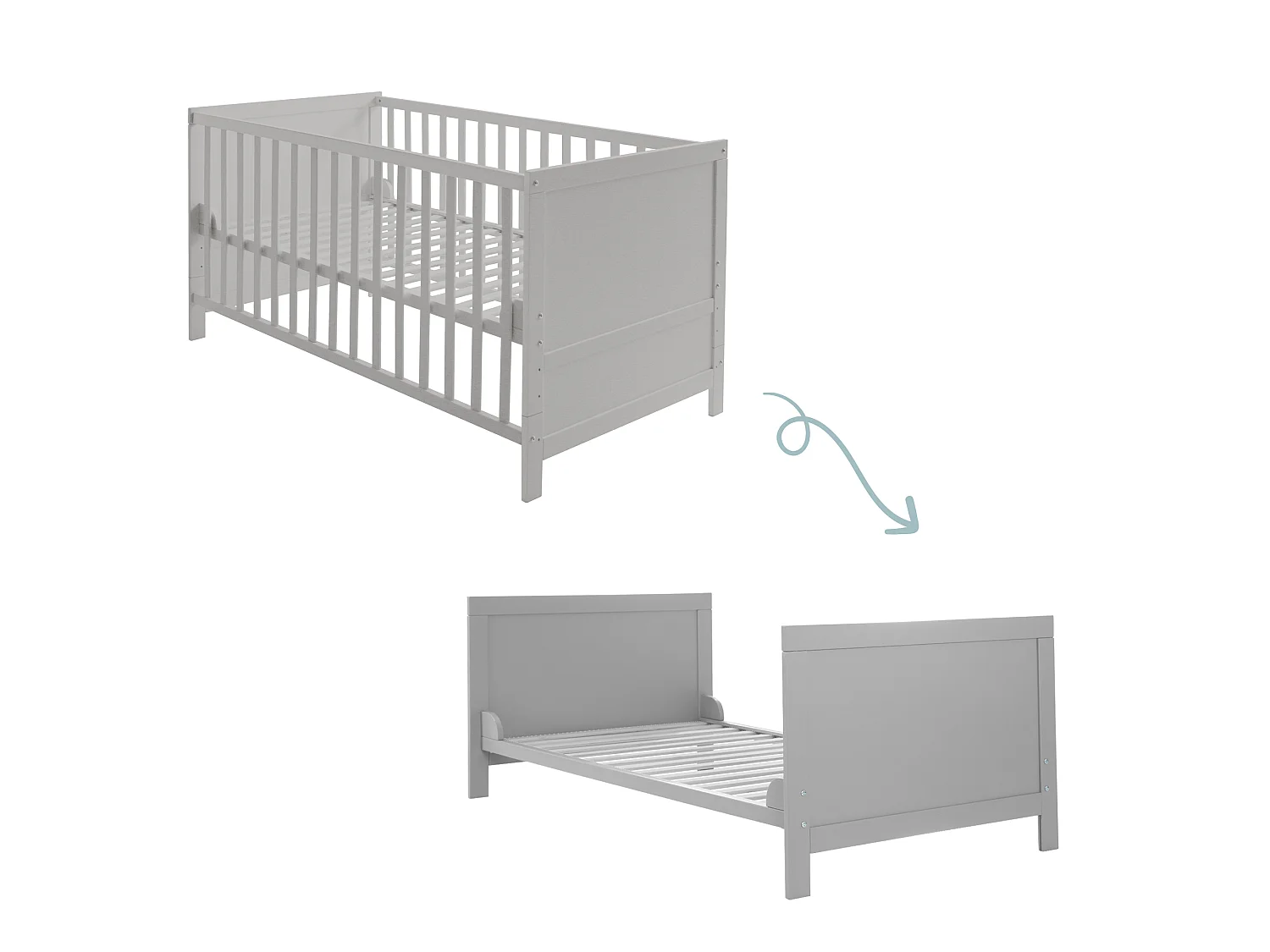 Cuna Convertible Roba para Bebé 70x140 cm con Altura Ajustable y Diseño de Marco