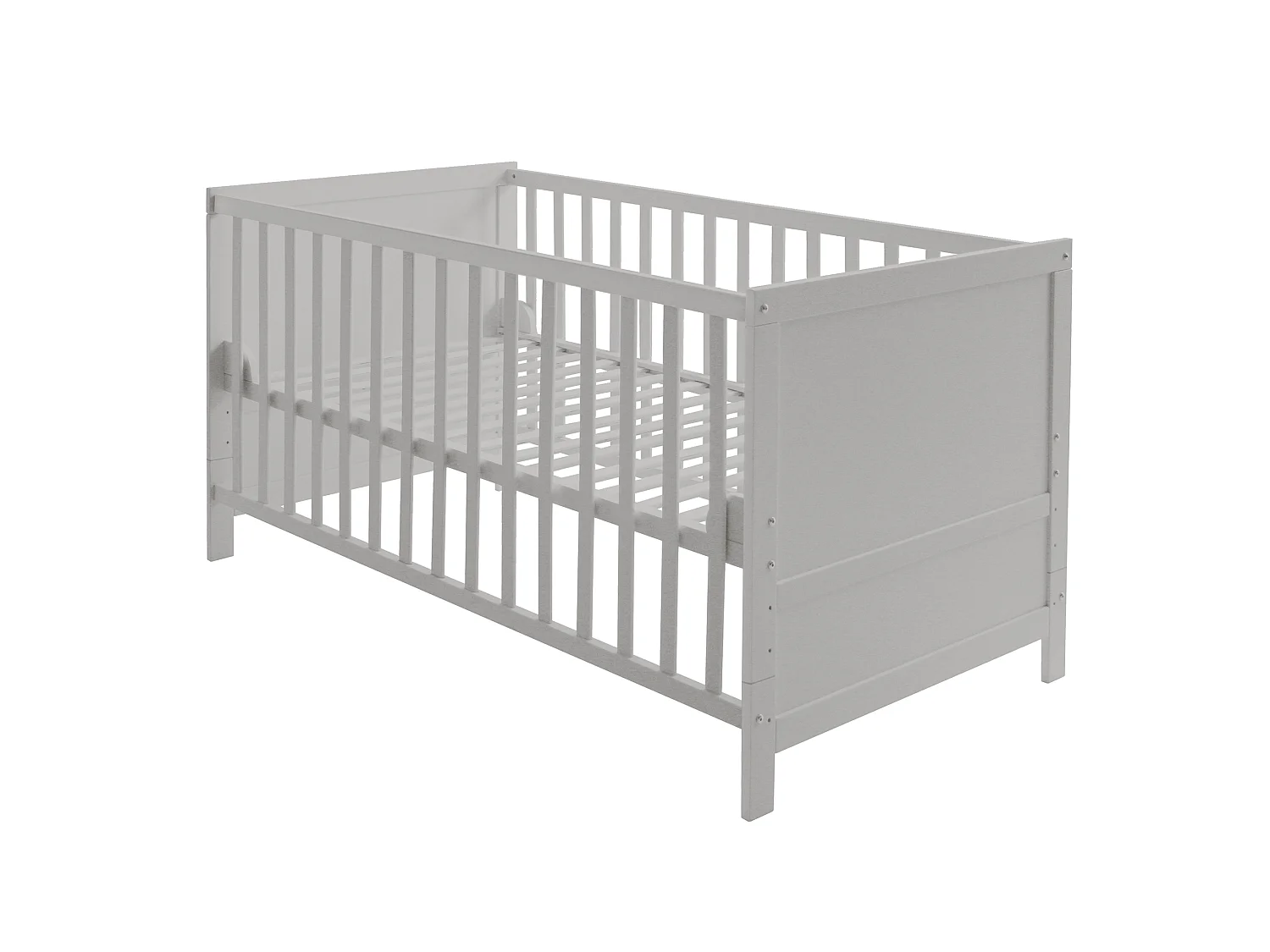 Ensemble de lit pour enfant Roba 70 x 140 cm Étoiles gris - Lit enfant combiné avec matelas, tour de lit et ciel de lit
