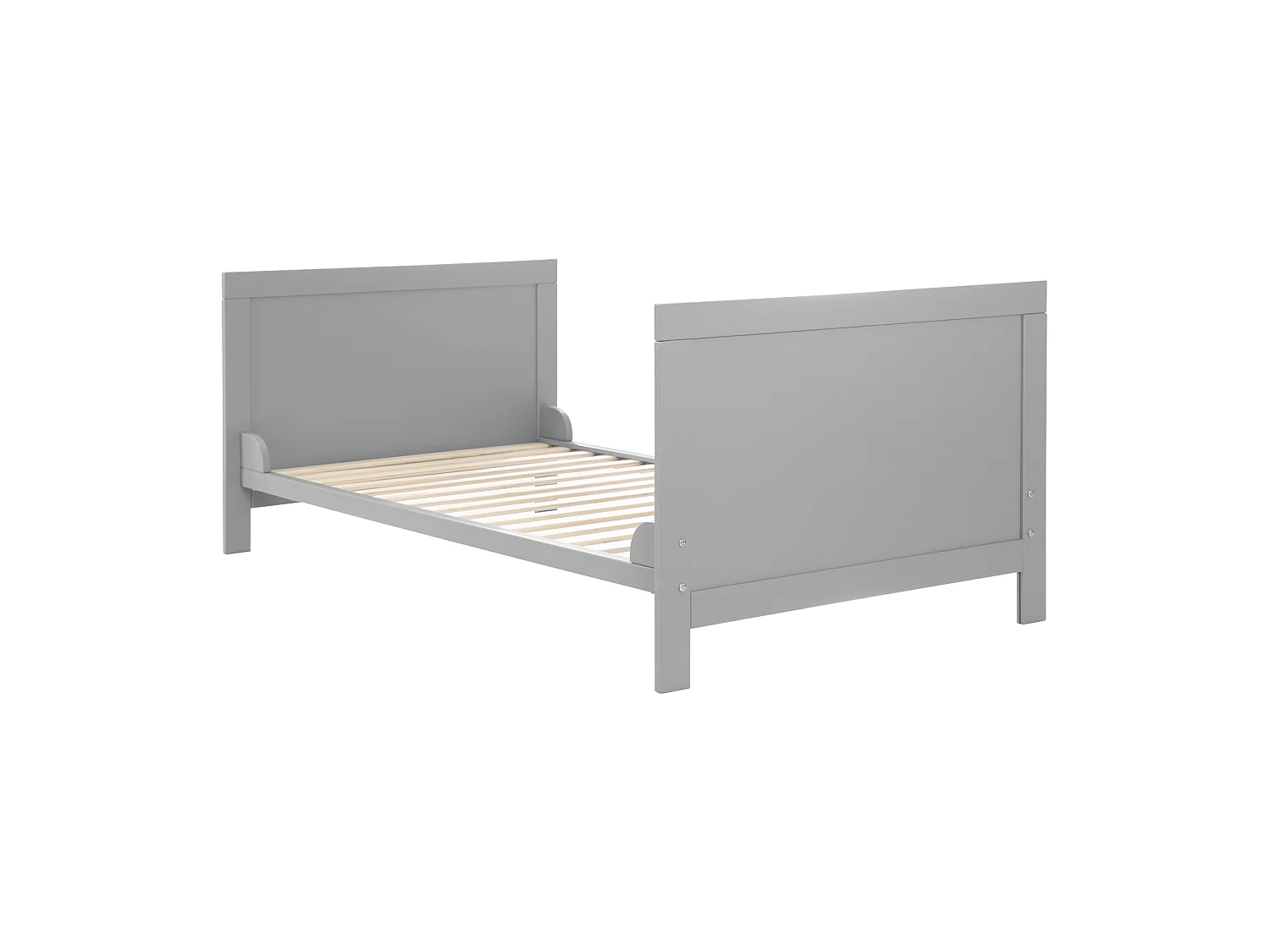 Ensemble de lit pour enfant Roba 70 x 140 cm Étoiles gris - Lit enfant combiné avec matelas, tour de lit et ciel de lit