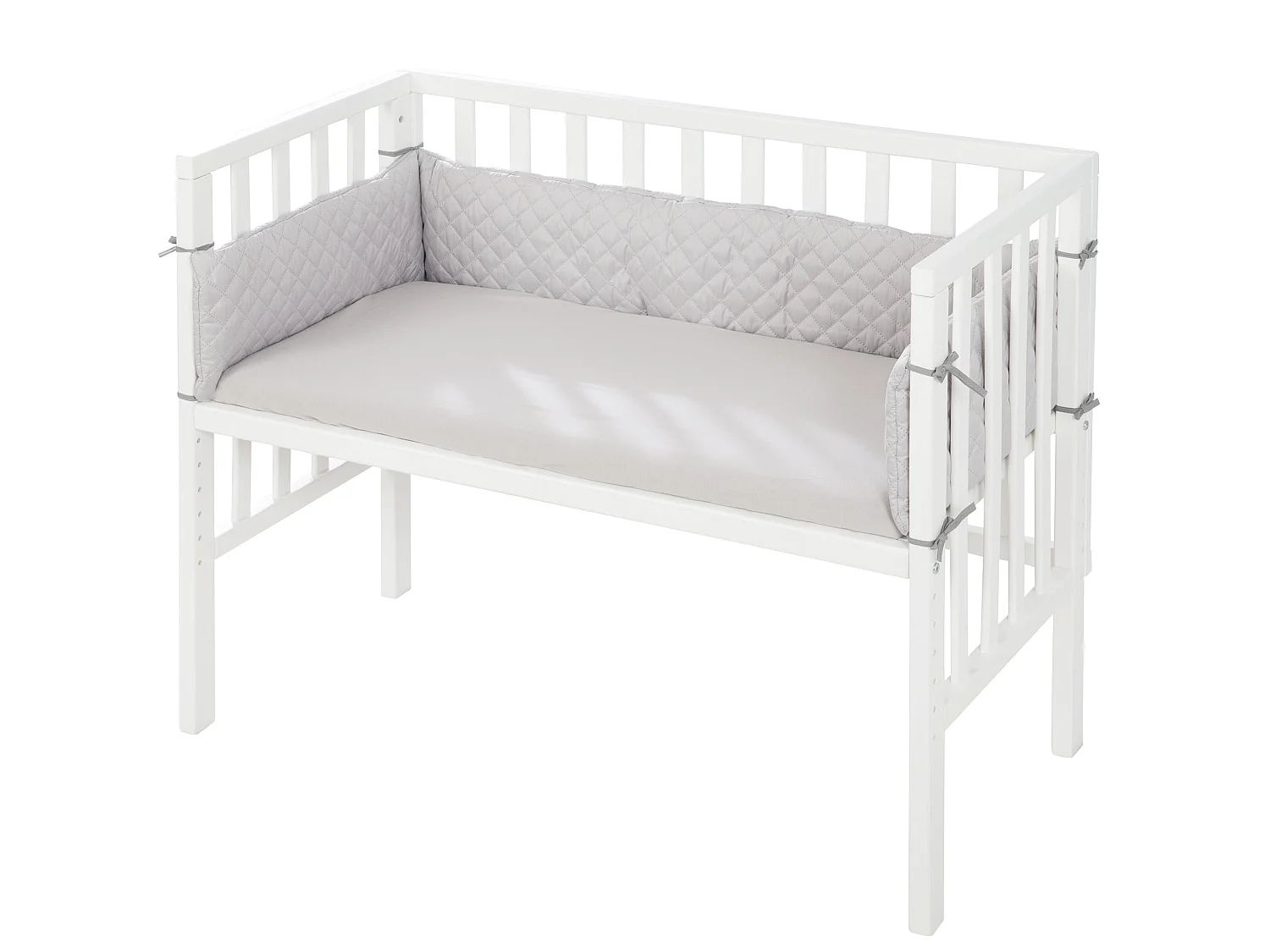 Lit Bébé Latéral Blanc roba Style 2en1 avec Barrière de Sécurité et Matelas 45x90cm