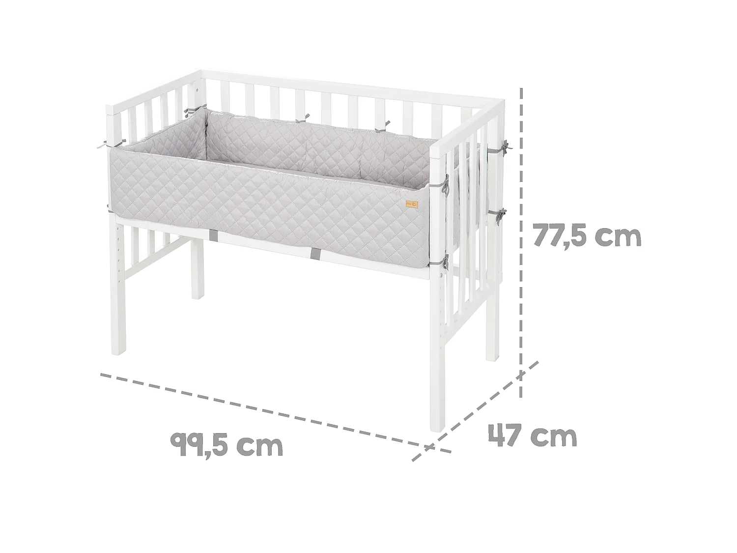 Lit Bébé Latéral Blanc roba Style 2en1 avec Barrière de Sécurité et Matelas 45x90cm