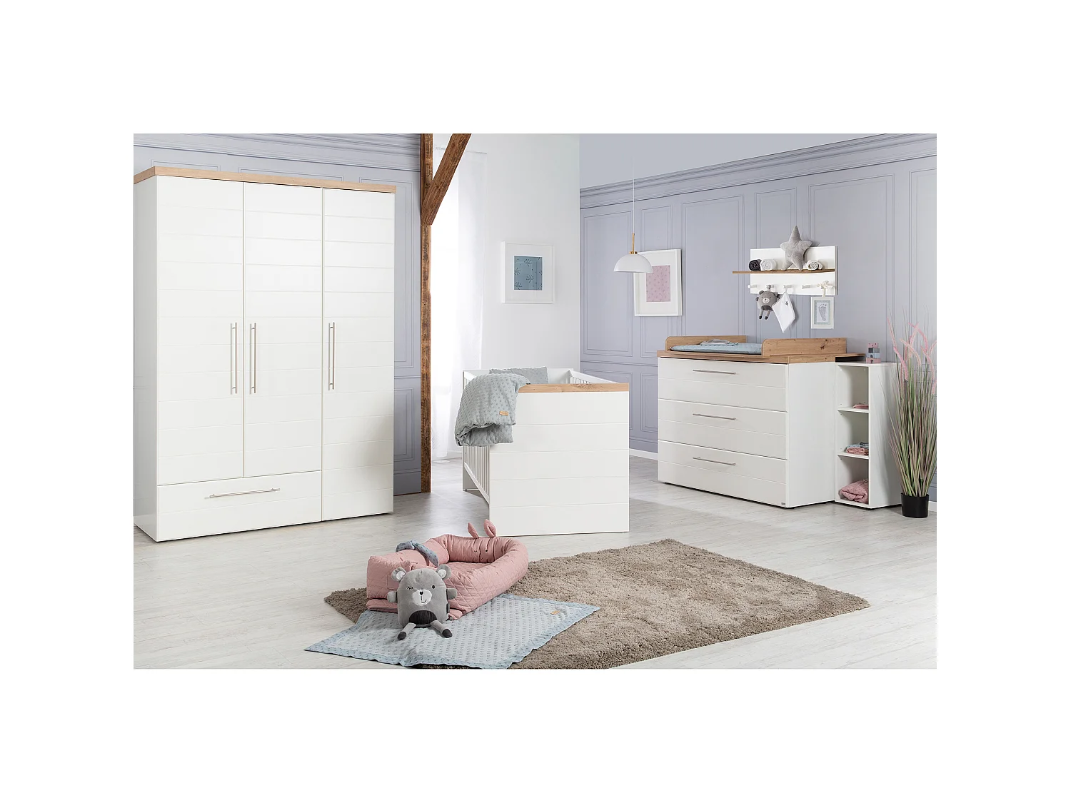 Cuna convertible para bebé roba Nele 70x140 cm - Artisan Eiche Blanco