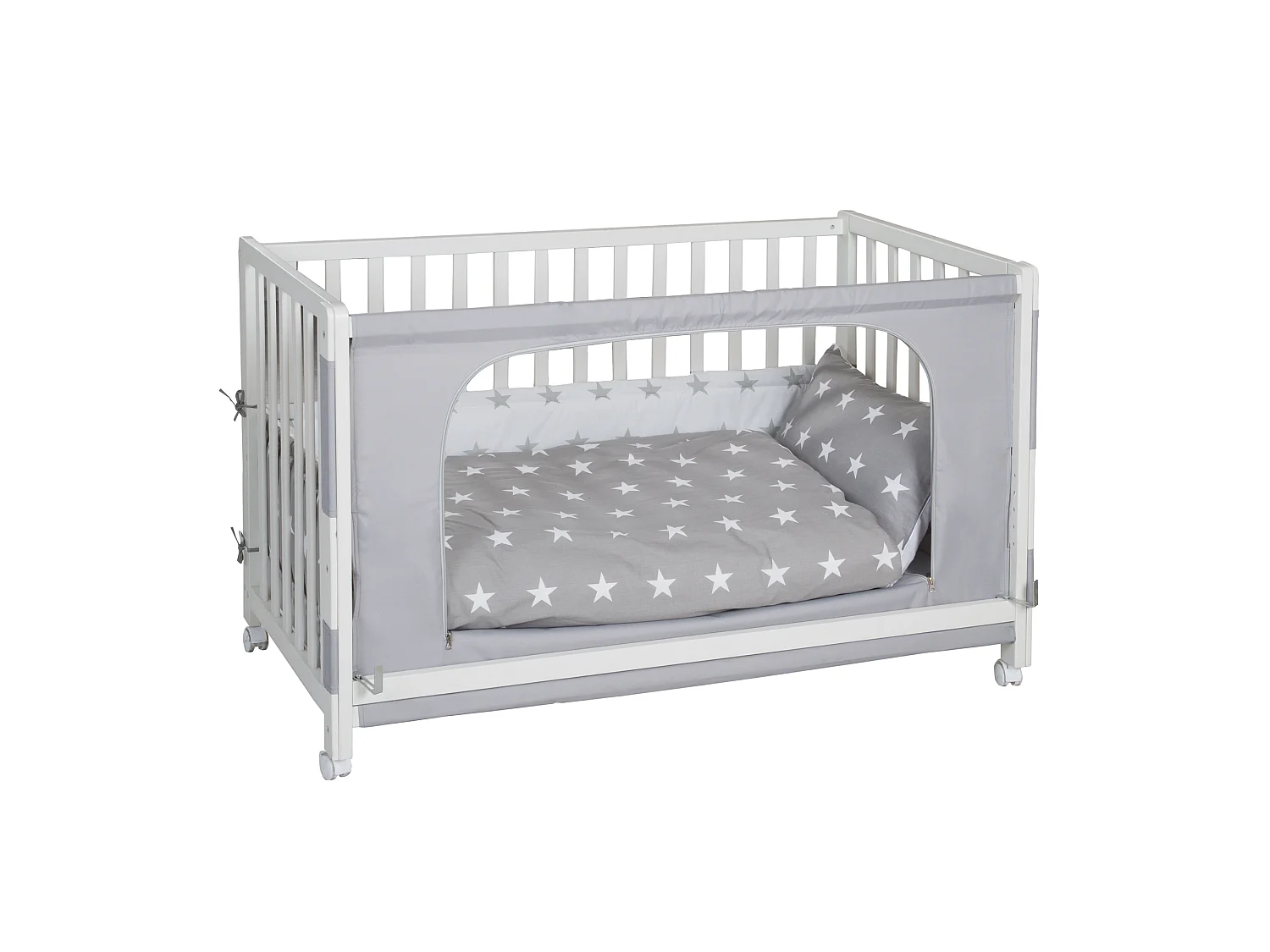 Roba Room Bed 60x120 cm Little Stars - Cuna auxiliar, Moisés, Cama infantil - Altura ajustable, Móvil, Certificado de seguridad