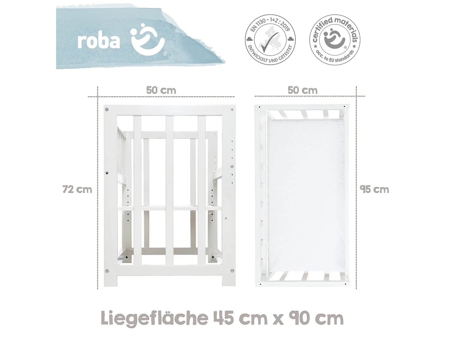 Lit Bébé 4 en 1 Indibär avec Matelas et Ensemble de Literie