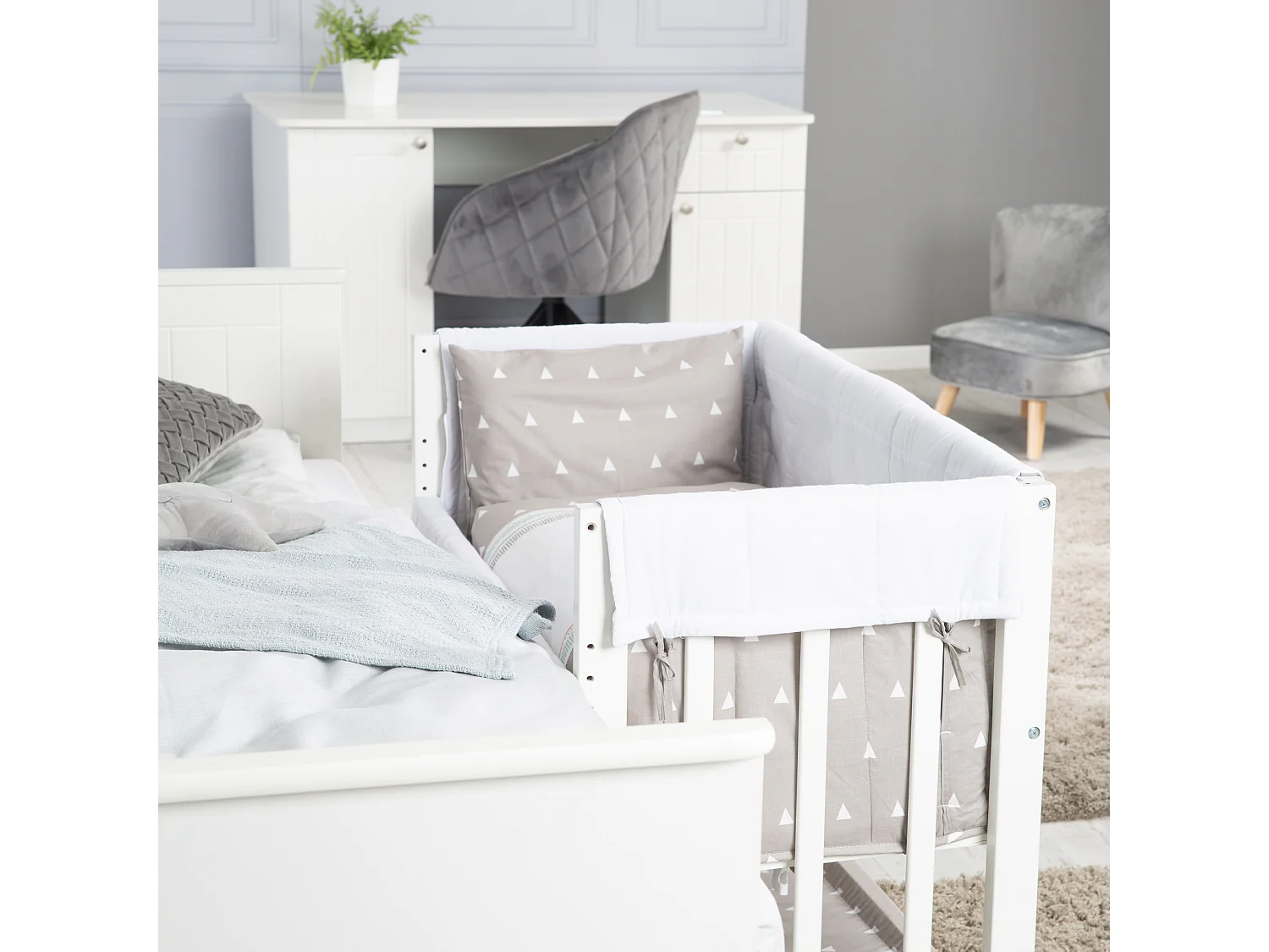 Lit Bébé 4 en 1 Indibär avec Matelas et Ensemble de Literie