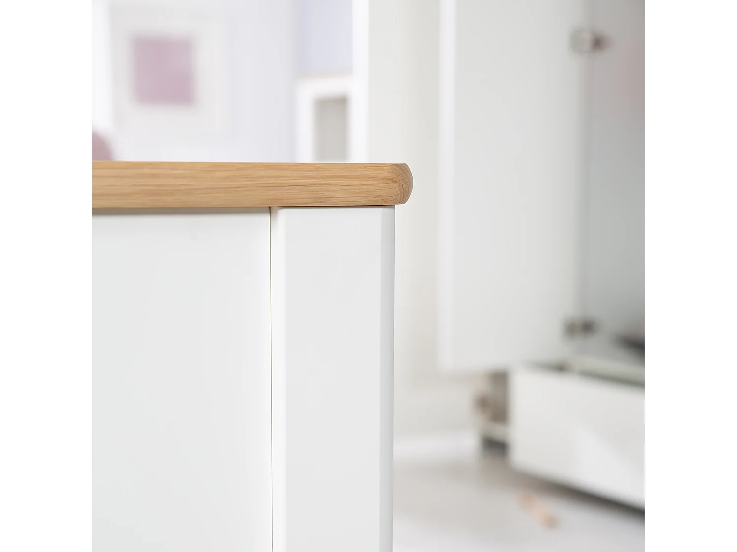 Lit bébé roba Ava 70x140 cm Blanc Bois de Chêne Lit Junior Convertible