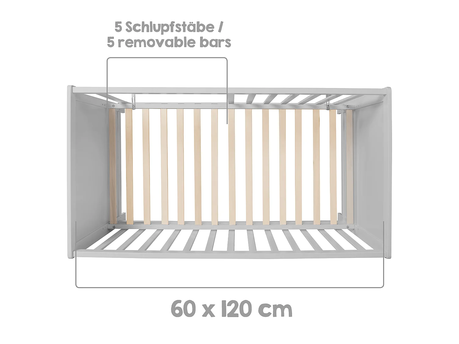 2in1 Baby- + Beistellbett