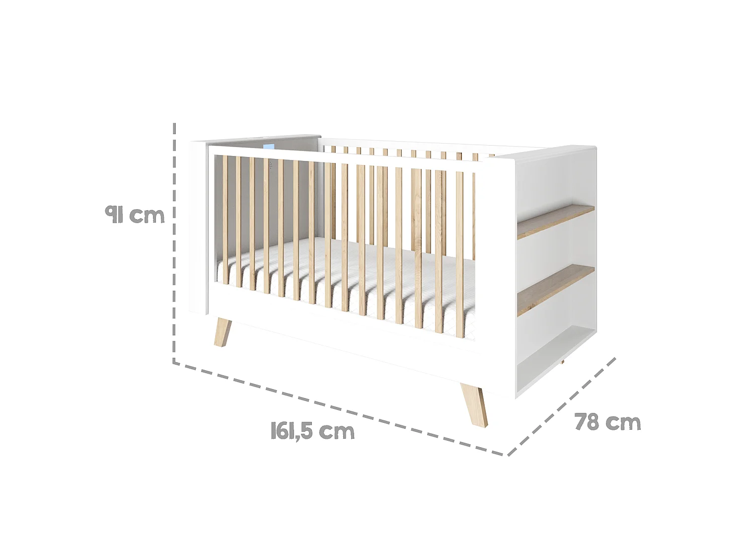 Cuna inteligente roba Baby Cot 70x140 cm con Control de Aplicación y Funciones Avanzadas