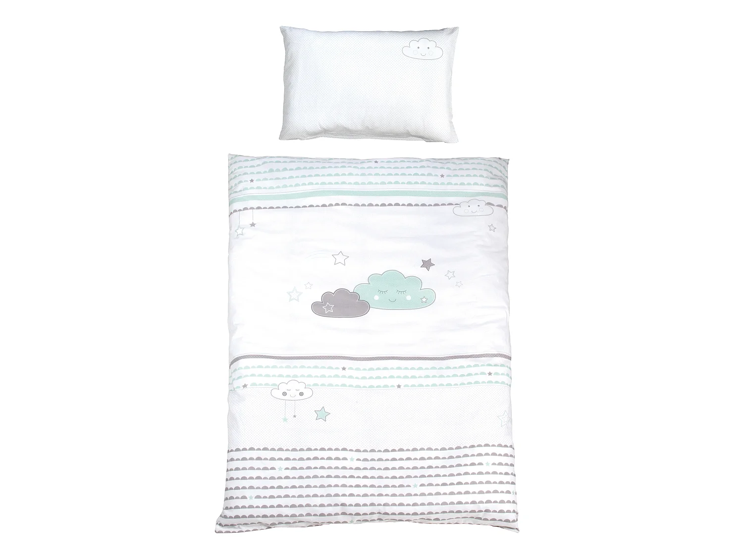 Lit de Chambre Nuage Heureux 60 x 120 cm avec Hauteur Réglable, Design Mobile et Caractéristiques de Sécurité