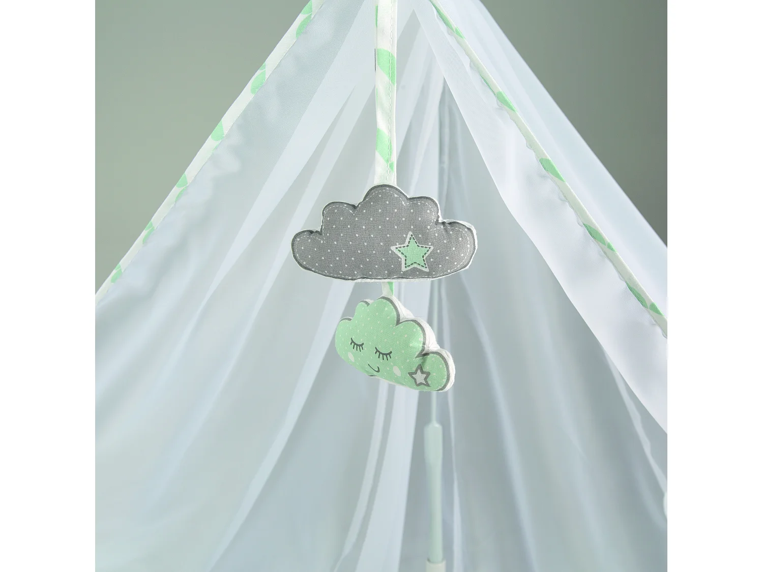 Lit de Chambre Nuage Heureux 60 x 120 cm avec Hauteur Réglable, Design Mobile et Caractéristiques de Sécurité