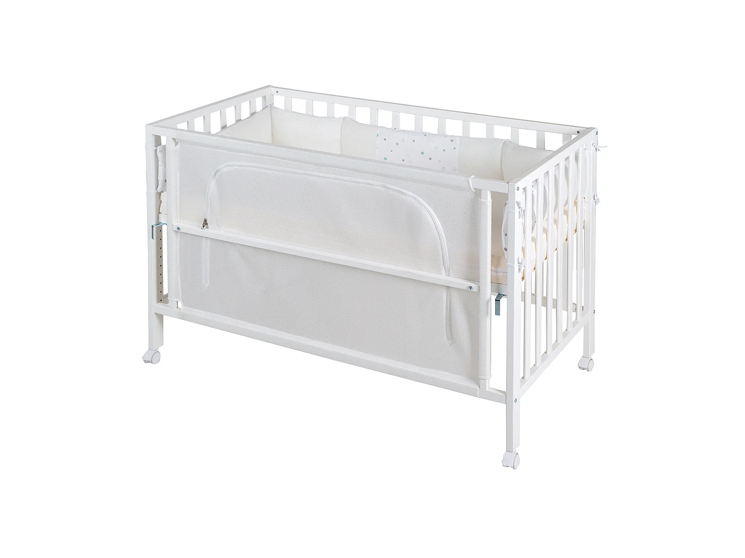 roba Room Bed 60x120 cm Sternenzauber - Beistellbett, Stubenbett, Kinderbett, safe asleep® Nestchen, Schlafsack Easy Air