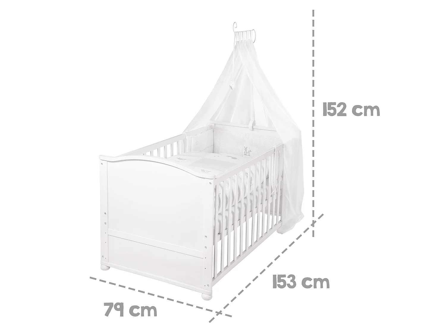 roba Kombi-Kinderbett Lukas 70x140cm Fox + Bunny Complete Bed Set