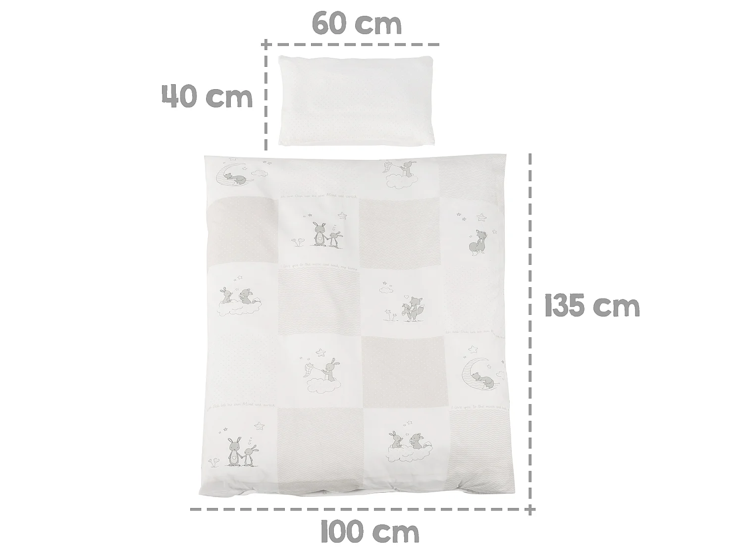 roba Kombi-Kinderbett Lukas 70x140cm Fox + Bunny Complete Bed Set