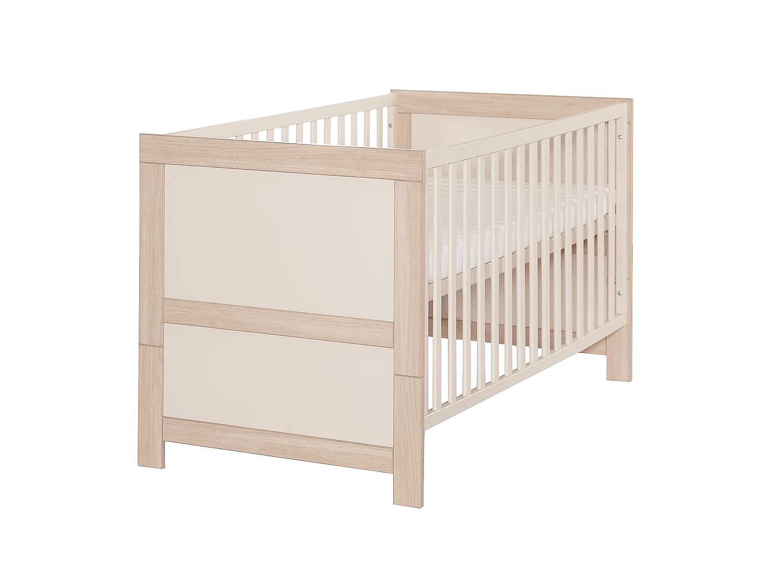 Lit Bébé Moderne Beige Momo pour Bébés et Enfants 70x140 cm - Roba Kombi-Kinderbett