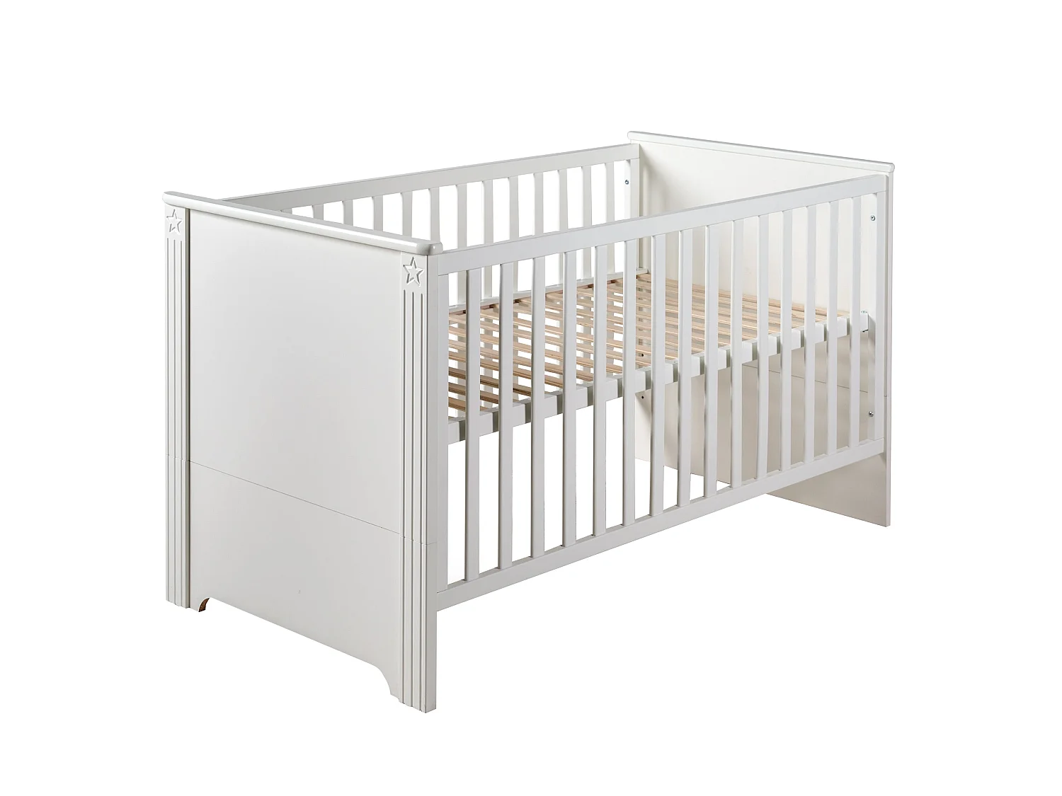 Lit bébé Roba Maxi en blanc cassé, réglable en 3 hauteurs, se transforme en lit junior, 70x140cm, Fabriqué dans l'UE
