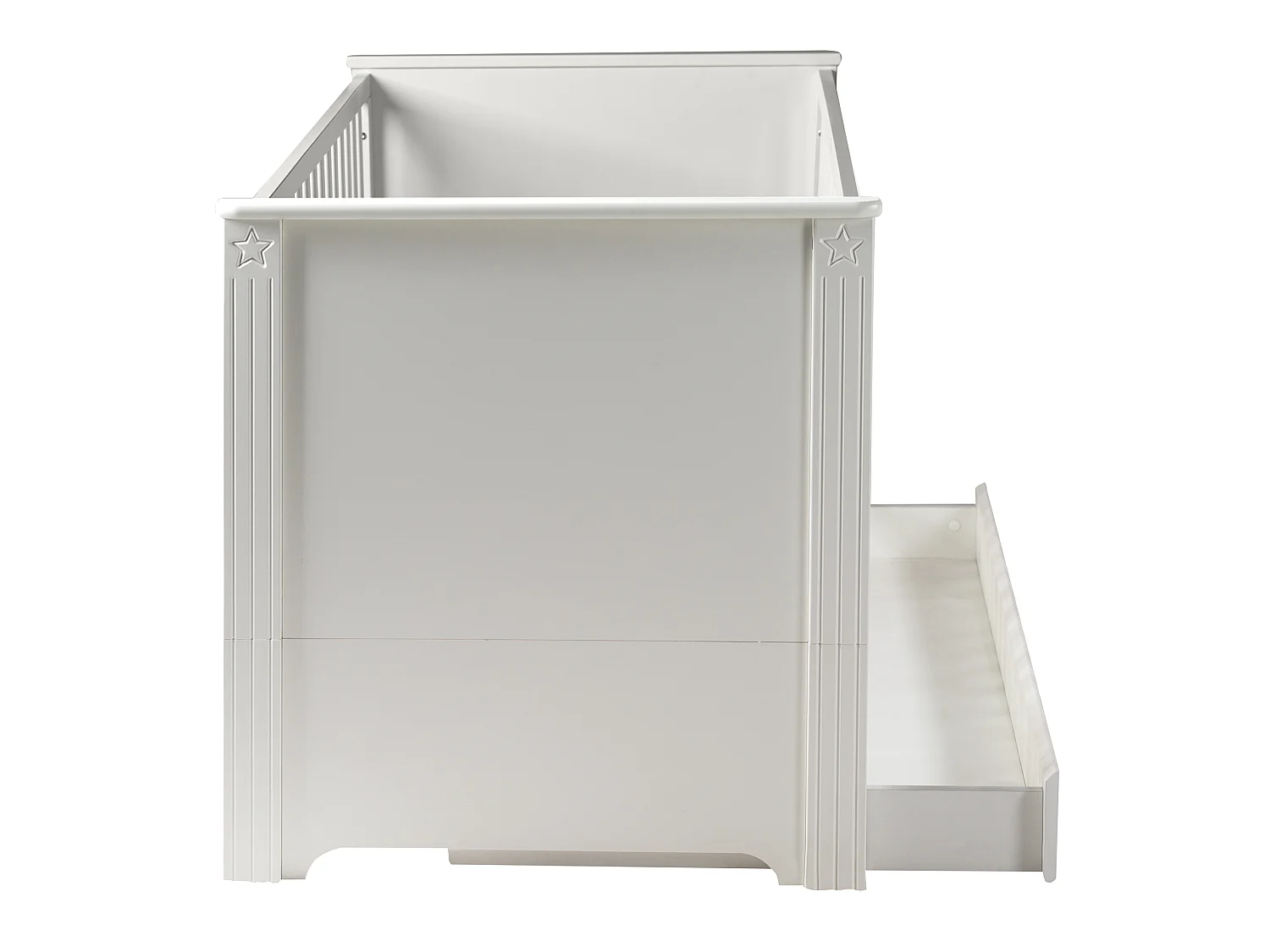 Lit bébé Roba Maxi en blanc cassé, réglable en 3 hauteurs, se transforme en lit junior, 70x140cm, Fabriqué dans l'UE