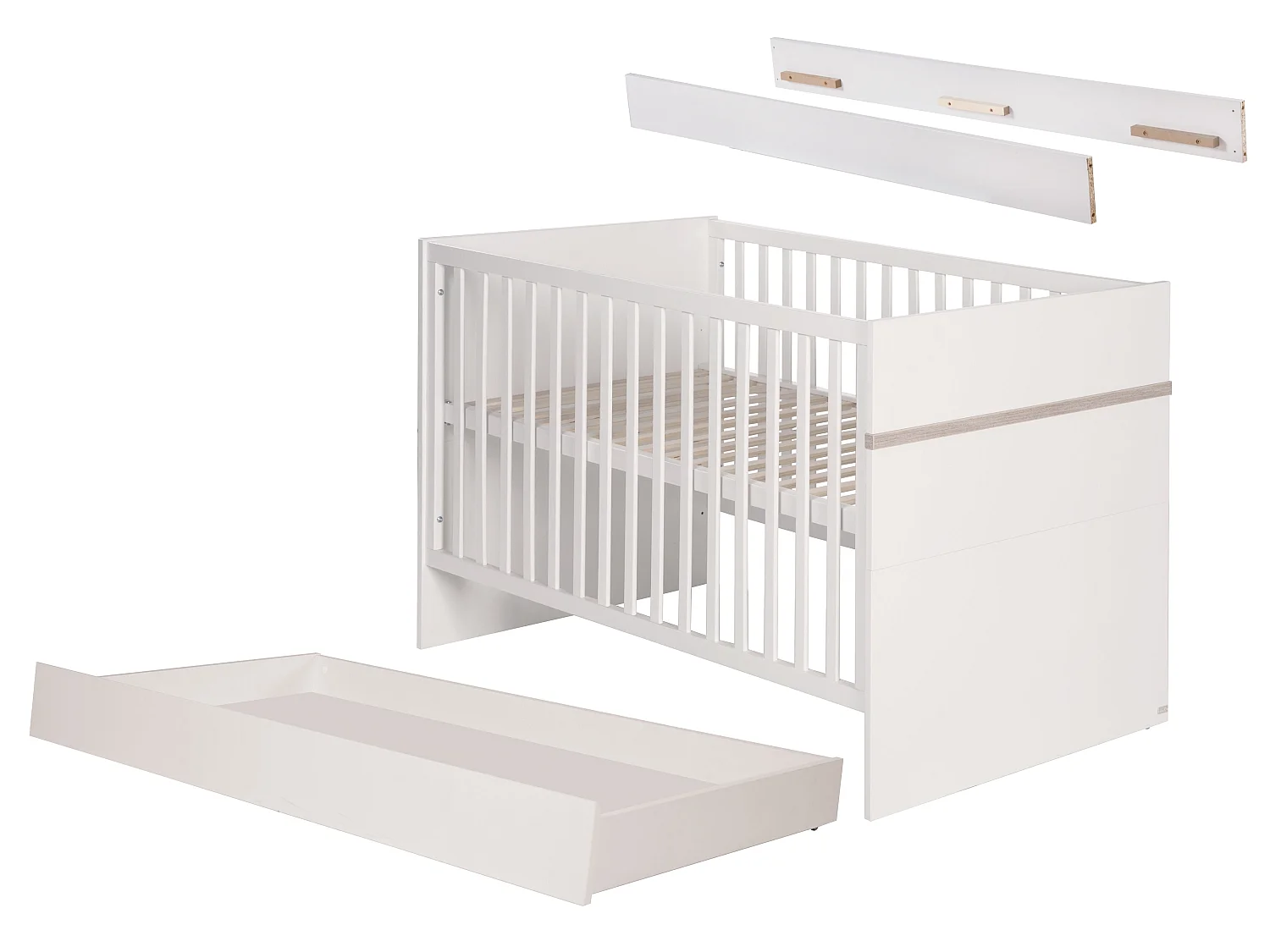 Ensemble Complet de Lit Bébé Roba Moritz 3 Pièces Luna Elm Blanc