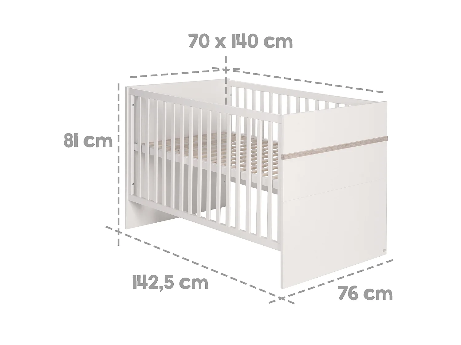 Ensemble Complet de Lit Bébé Roba Moritz 3 Pièces Luna Elm Blanc