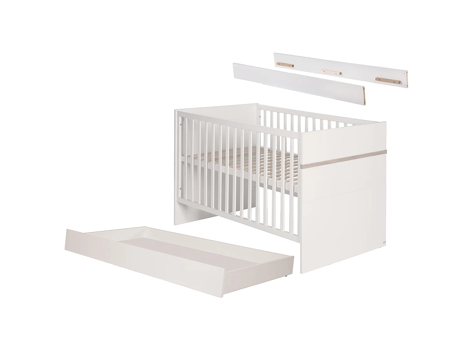 Ensemble Complet de Lit Bébé Roba Moritz 3 Pièces Luna Elm Blanc