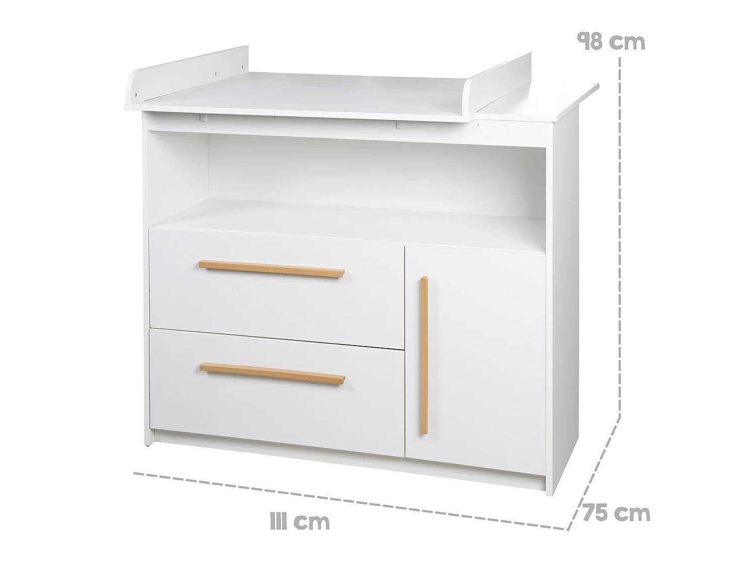 Set chambre bébé Lilo 3 pièces – ensemble mobilier bébé avec lit 70x140 cm, commode à langer et armoire 2 portes