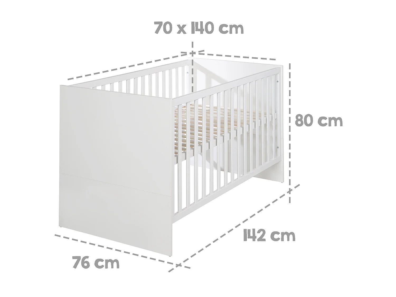Set chambre bébé Lilo 3 pièces – ensemble mobilier bébé avec lit 70x140 cm, commode à langer et armoire 2 portes