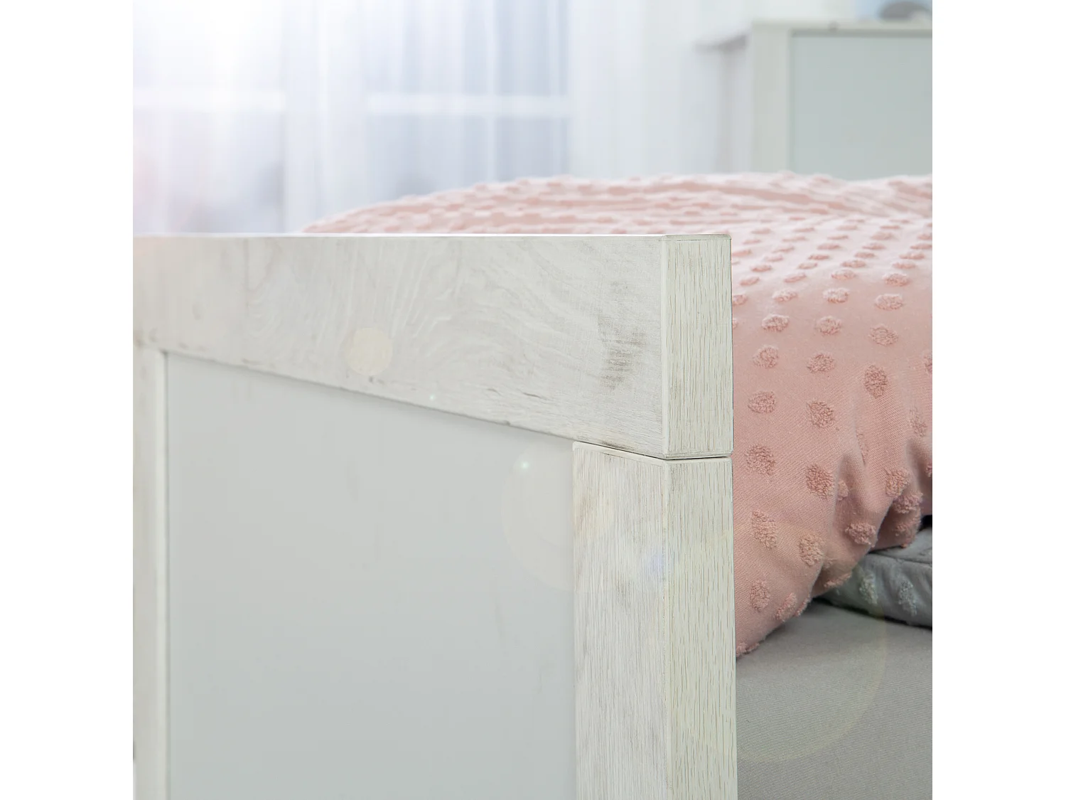Ensemble de mobilier pour bébé moderne en 2 pièces Mila en finition gris clair et chêne blanc