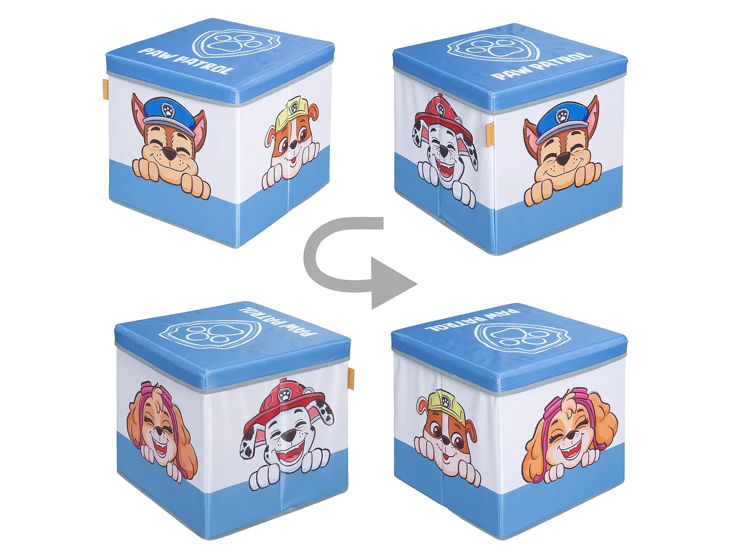 Paw Patrol Opvouwbare Opbergdoos en Zitje - Blauw, 30x30x30 cm