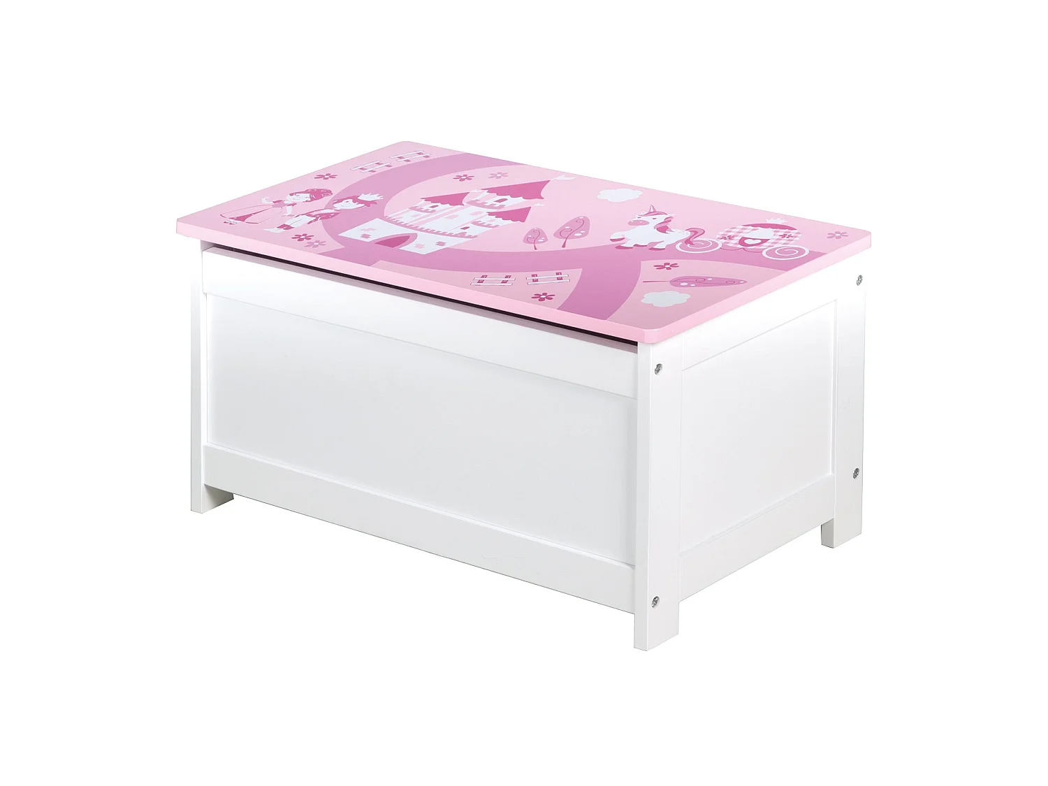Coffre à Jouets Banc Couronne Rose pour Enfants de 2 à 10 Ans | Roba