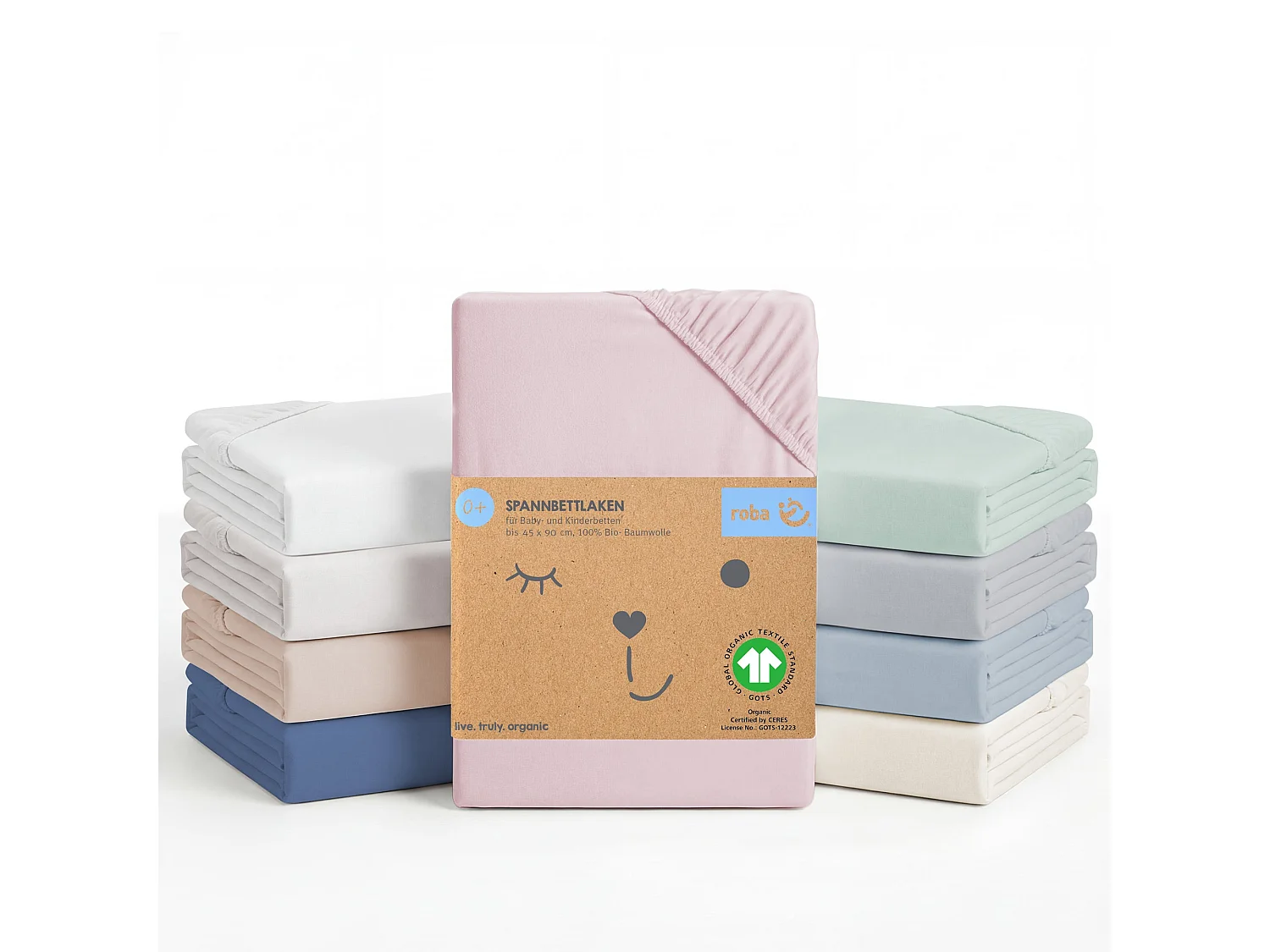 Spannbettlaken Jersey Lil Planet rosa