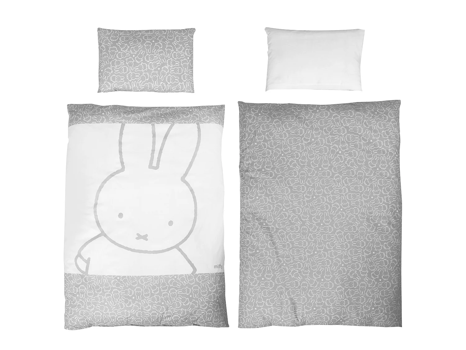 Bettwäsche Miffy Grau für Babys und Kinder