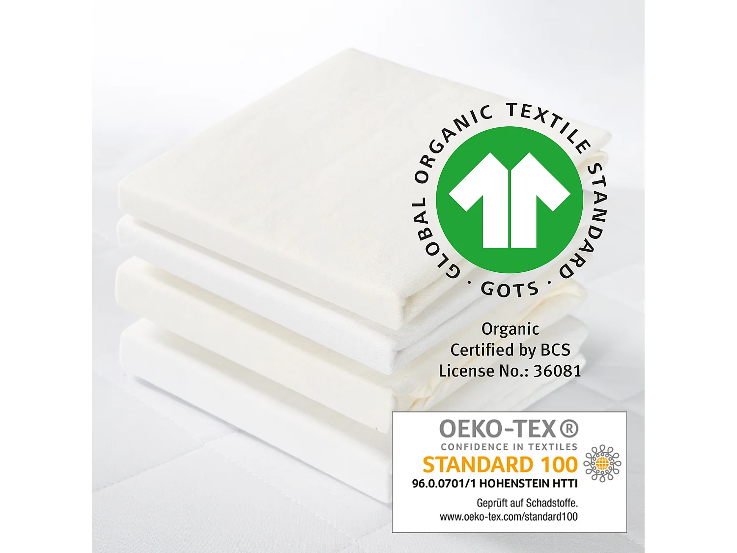 Drap Housse en Jersey Doux en Blanc Laine pour Matelas Bébé 70x140 cm et 60x120 cm