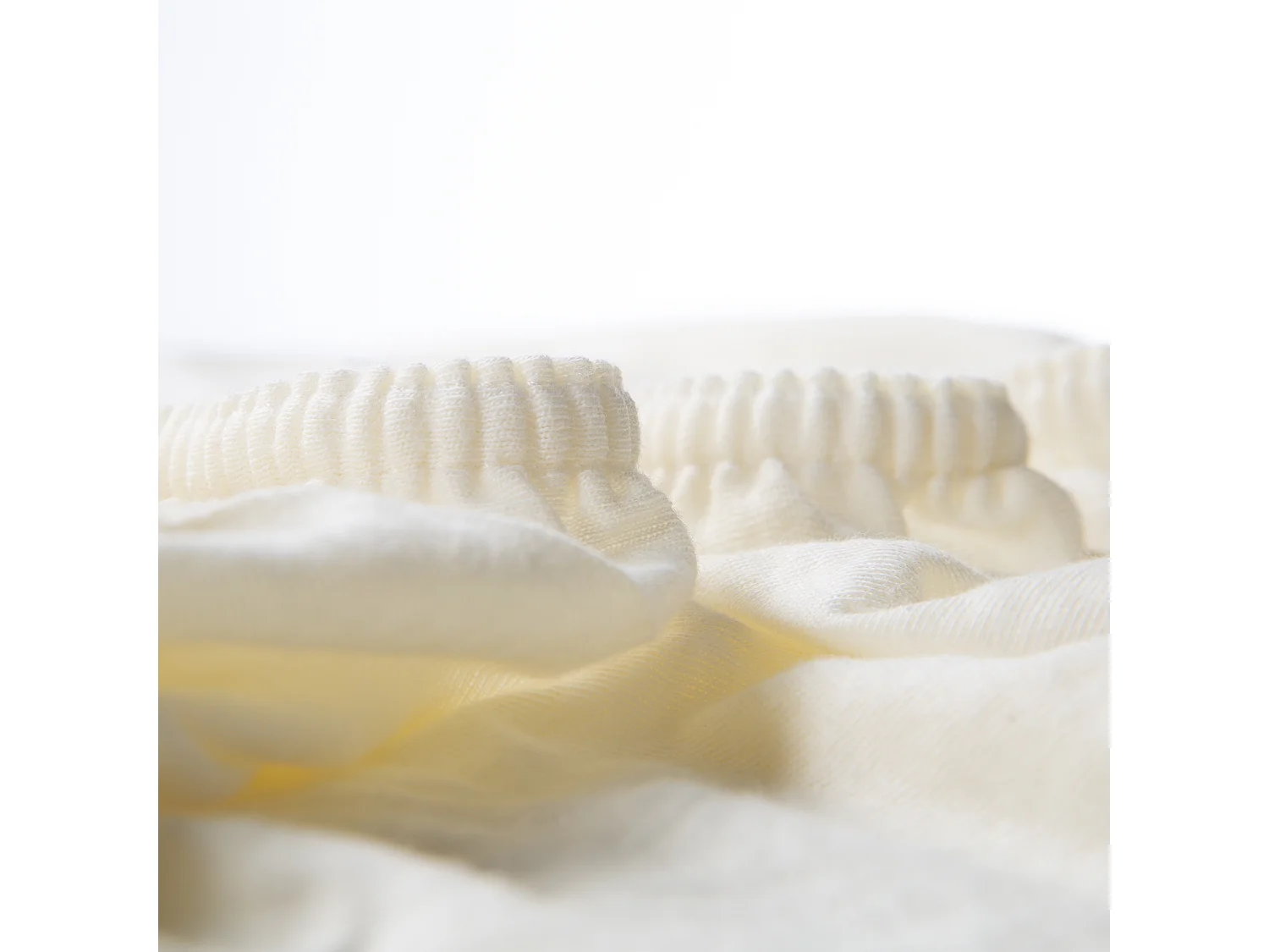 Drap Housse en Jersey Doux en Blanc Laine pour Matelas Bébé 70x140 cm et 60x120 cm