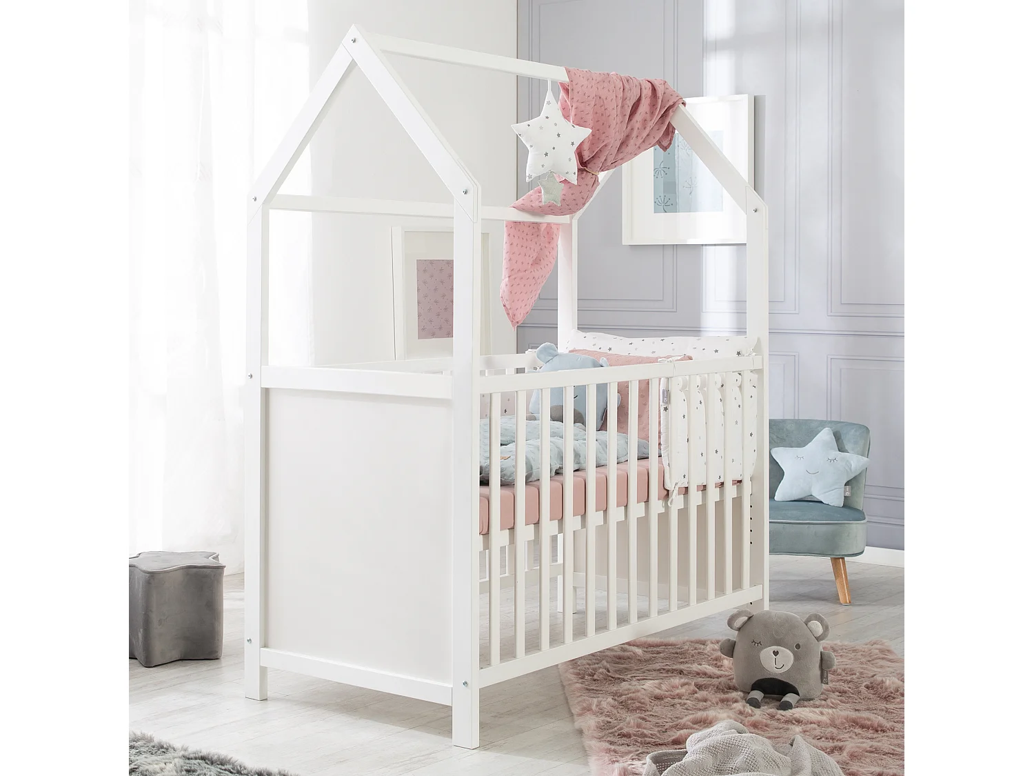 Drap Housse en Coton Biologique Lil Planet pour Matelas Enfants - Rose/Mauve
