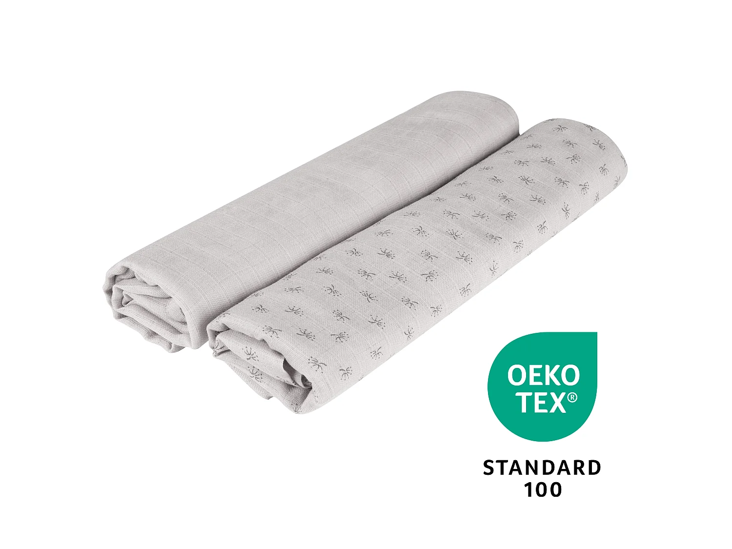 Ensemble de 2 pièces Roba Organic Puck- et Stilltuch 'Lil Planet' en gris argenté - Coton biologique, Absorbant