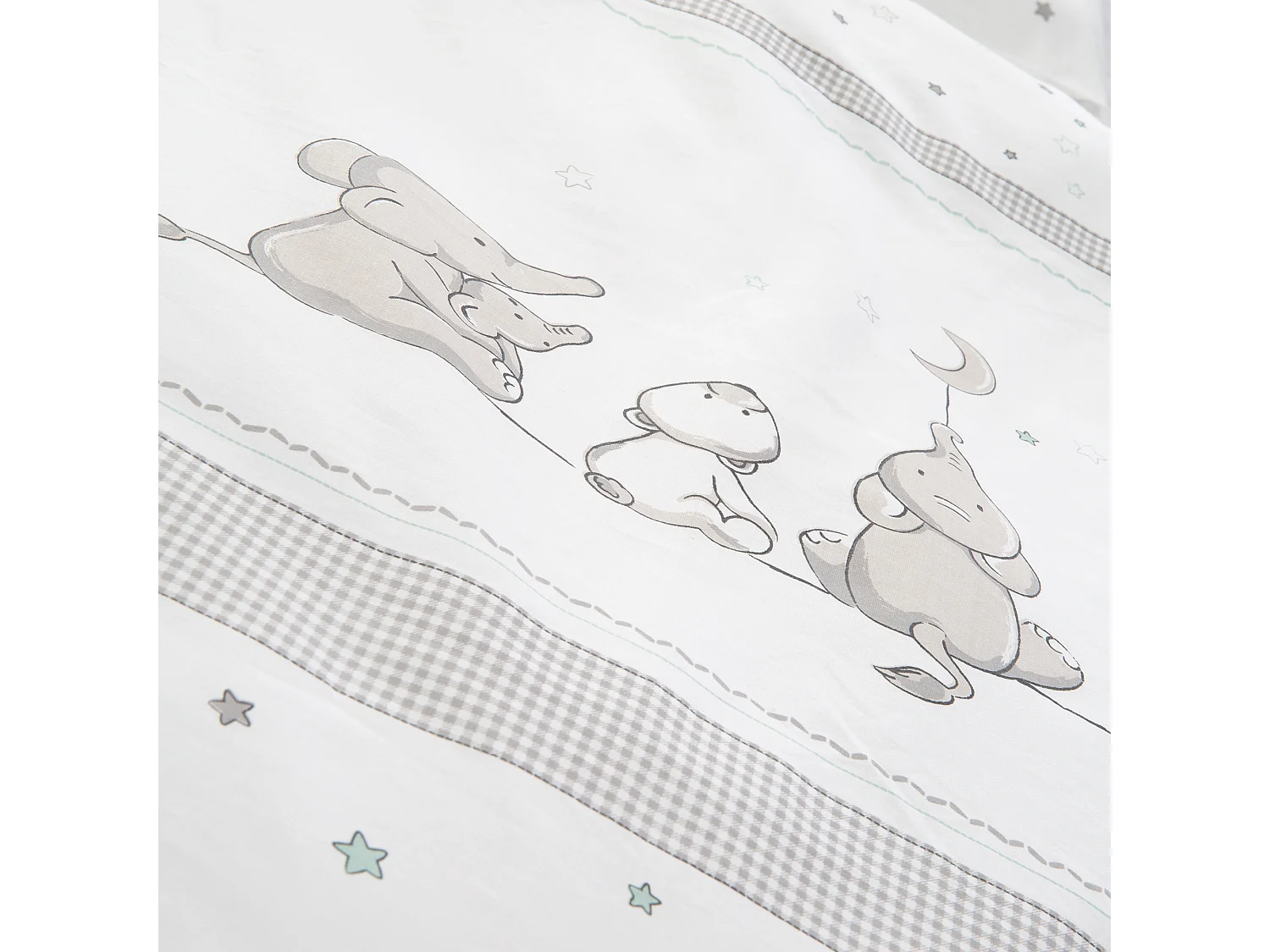 Ensemble de literie réversible pour bébé Roba Sternenzauber - 2 pièces, thème animal, gris, 100x135 cm