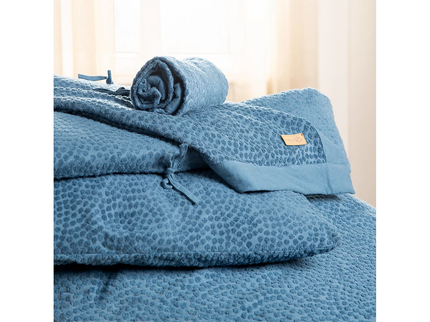 Babydecke Seashells Marineblau