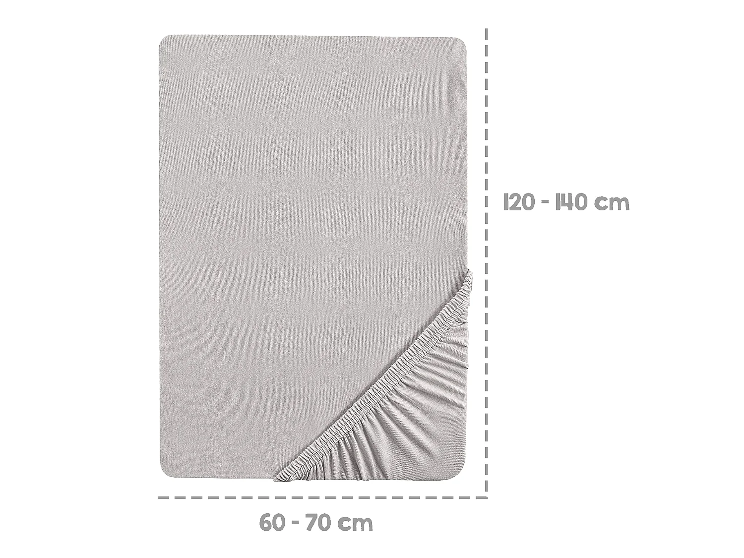 Drap-housse en coton biologique Lil Planet pour matelas enfant - Silbergrau