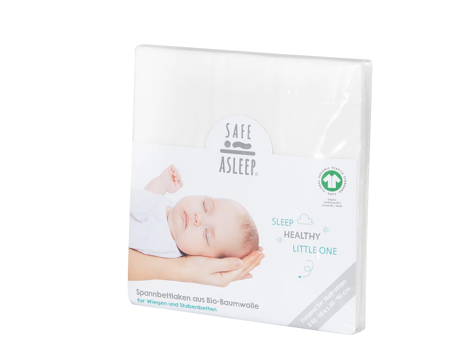 Drap-housse blanc en jersey pour matelas bébé 40x90/45x90 cm