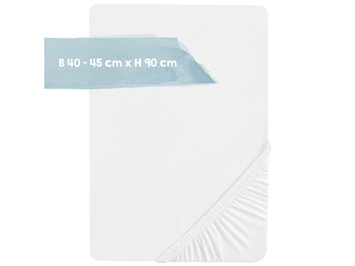 Drap-housse blanc en jersey pour matelas bébé 40x90/45x90 cm
