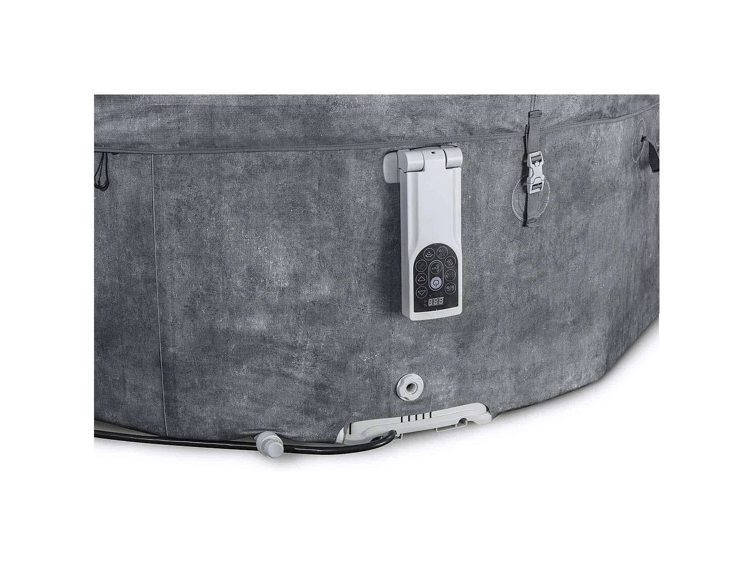 Spa gonflable Bestway Lay-Z-Spa Carrara rond 4 à 6 personnes, 140 buses AirJet, gris effet pierre